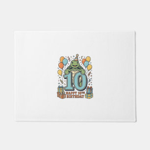 Cute Turtle 10th Birthday Vintage Party Design_1 Doormat