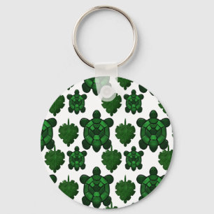 Cute turtle and leaves pattern  key ring