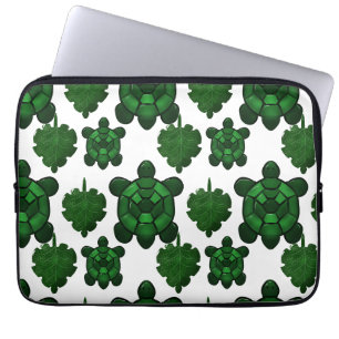 Cute turtle and leaves pattern laptop sleeve