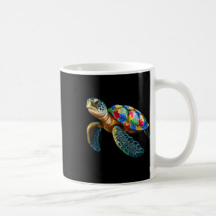 Cute Turtle And Puzzle Pieces Autism Awareness Day Coffee Mug