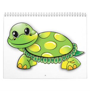 Cute Turtle and Tortoise Kindergarten Drawing Art Calendar