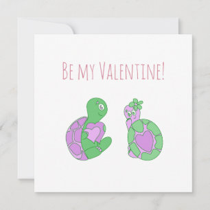 Cute Turtle Anniversary / Valentines Day  Holiday Card