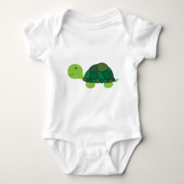 Cute Turtle Baby Bodysuit (Front)