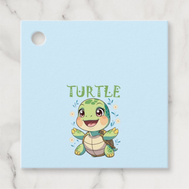 Cute Turtle Baby  Favour Tags (Front)