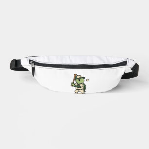 Cute Turtle Baseball Batter Vintage Vector Art_1 Bum Bags