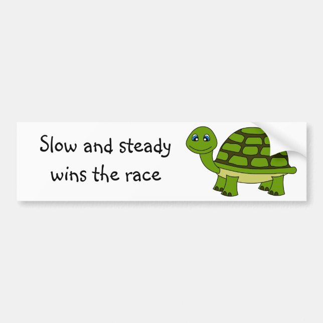 Cute Turtle Cartoon Bumper Sticker (Front)