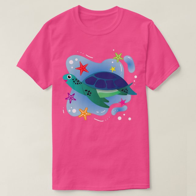 Cute Turtle Cool Turtle Lover T-Shirt (Design Front)