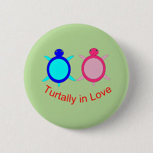 Cute Turtle Couple 6 Cm Round Badge