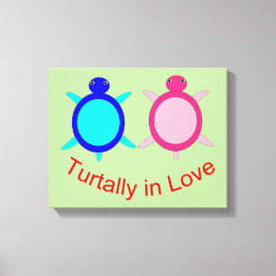 Cute Turtle Couple Canvas Print
