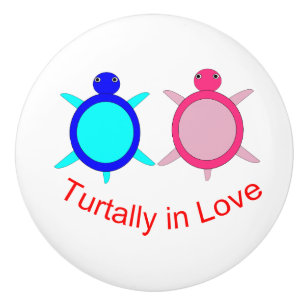 Cute Turtle Couple Ceramic Knob