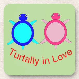 Cute Turtle Couple Coaster