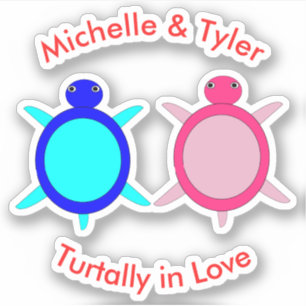 Cute Turtle Couple Custom Shaped