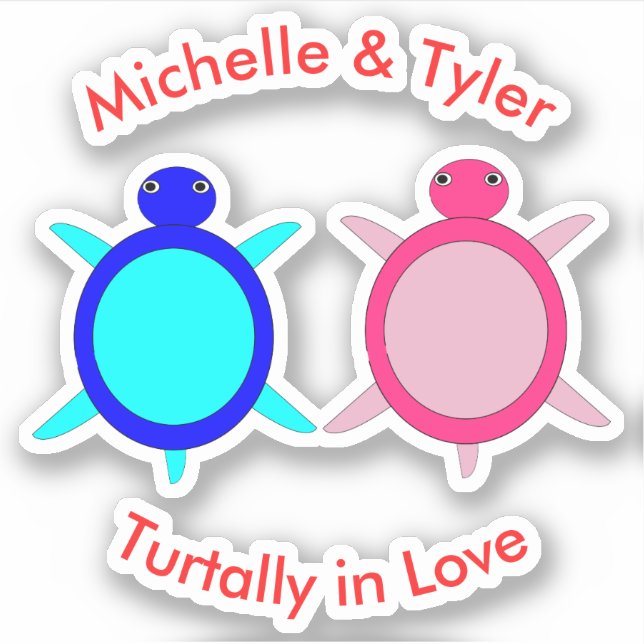 Cute Turtle Couple Custom Shaped (Front)