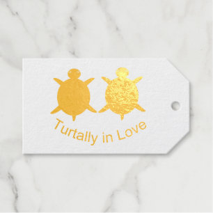 Cute Turtle Couple Custom Wedding Favour Gift Tags