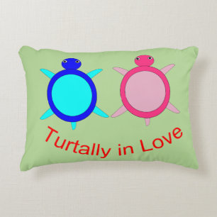 Cute Turtle Couple Decorative Cushion