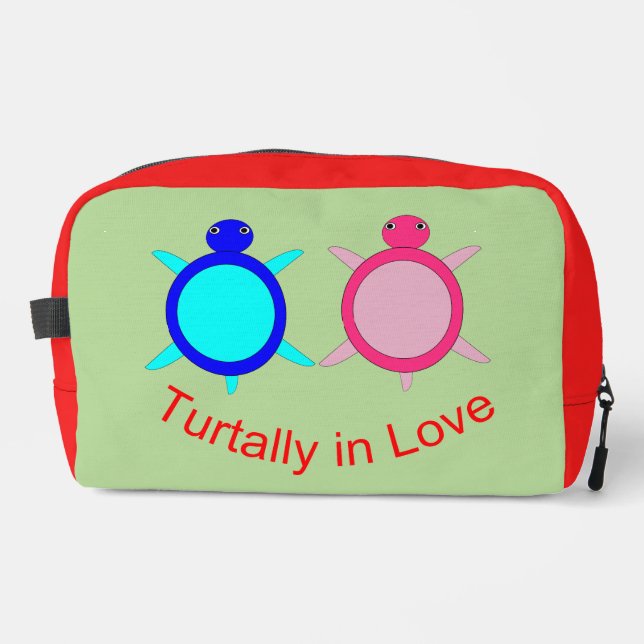 Cute Turtle Couple Dopp Kit (Front)