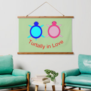 Cute Turtle Couple Hanging Tapestry