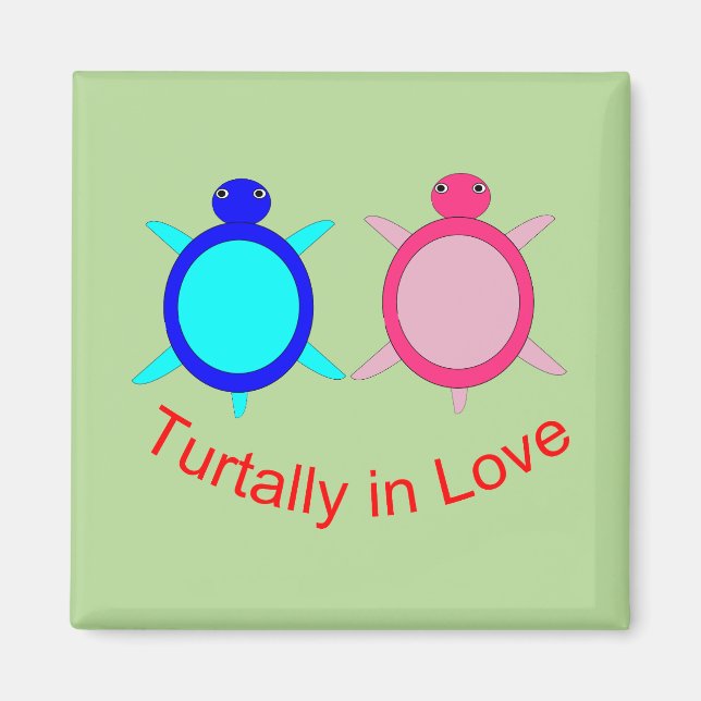 Cute Turtle Couple Magnet (Front)