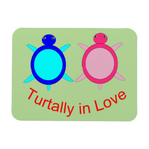 Cute Turtle Couple Magnet