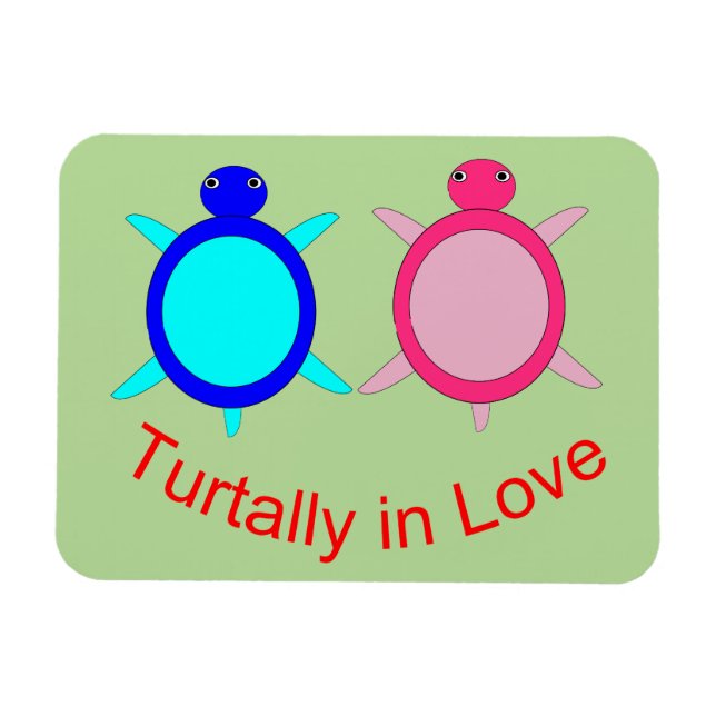 Cute Turtle Couple Magnet (Horizontal)
