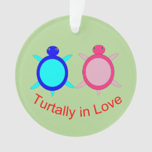 Cute Turtle Couple Ornament