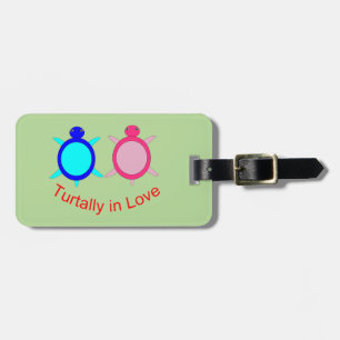 Cute Turtle Couple Personalised Luggage Tag