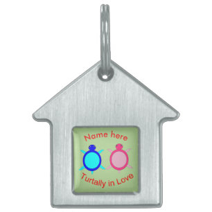 Cute Turtle Couple Personalised Pet ID Tag