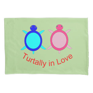 Cute Turtle Couple Pillowcase