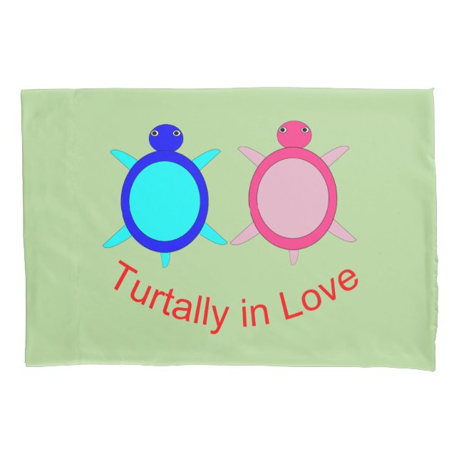Cute Turtle Couple Pillowcase (Front)
