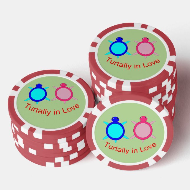 Cute Turtle Couple Poker Chips (Stack)