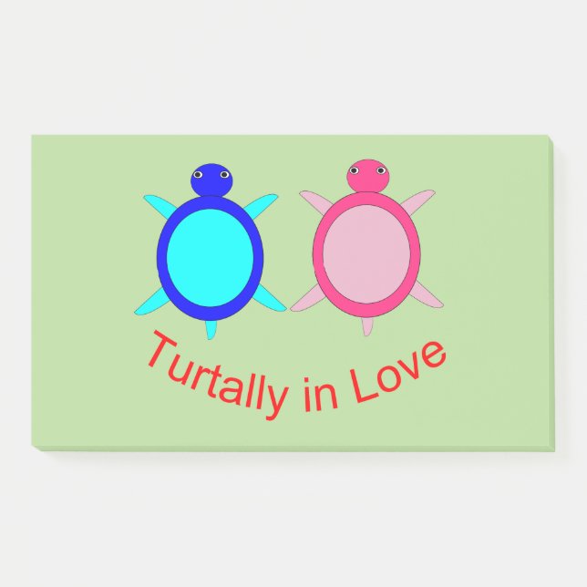 Cute Turtle Couple Post-it Notes (Front)