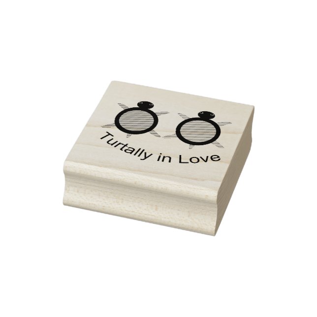 Cute Turtle Couple Rubber Stamp (Stamp)