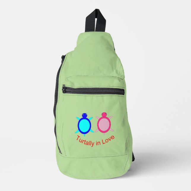 Cute Turtle Couple Sling Bag (Front)