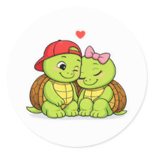 Cute turtle duo in love