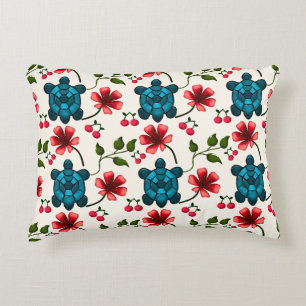 Cute Turtle Floral pattern Decorative Cushion