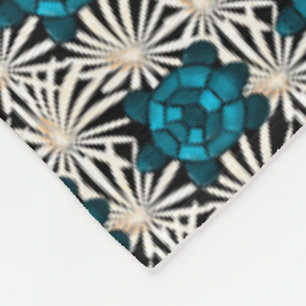 Cute Turtle Floral pattern Fleece Blanket