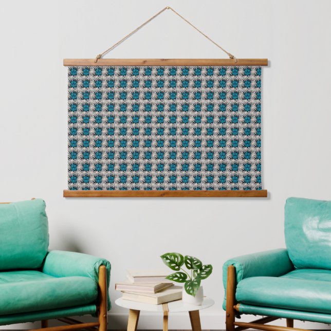 Cute Turtle Floral pattern  Hanging Tapestry (Living Room)