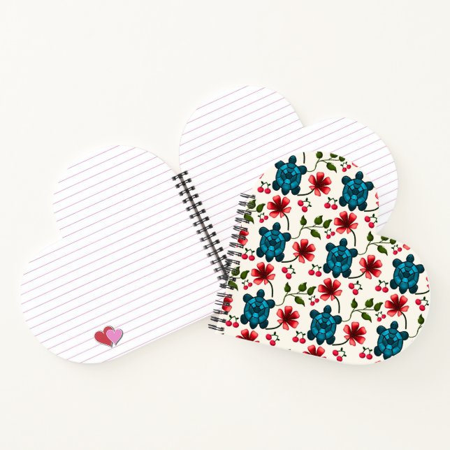 Cute Turtle Floral pattern   Notebook (Inside)
