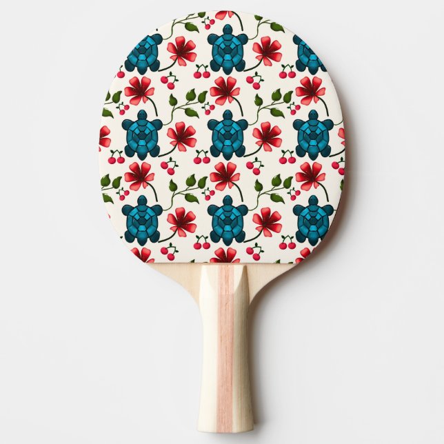 Cute Turtle Floral pattern   Ping Pong Paddle (Front)