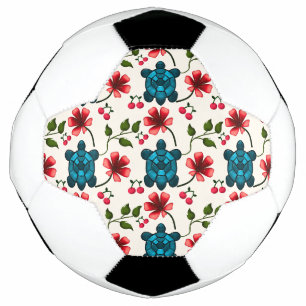 Cute Turtle Floral pattern Soccer Ball