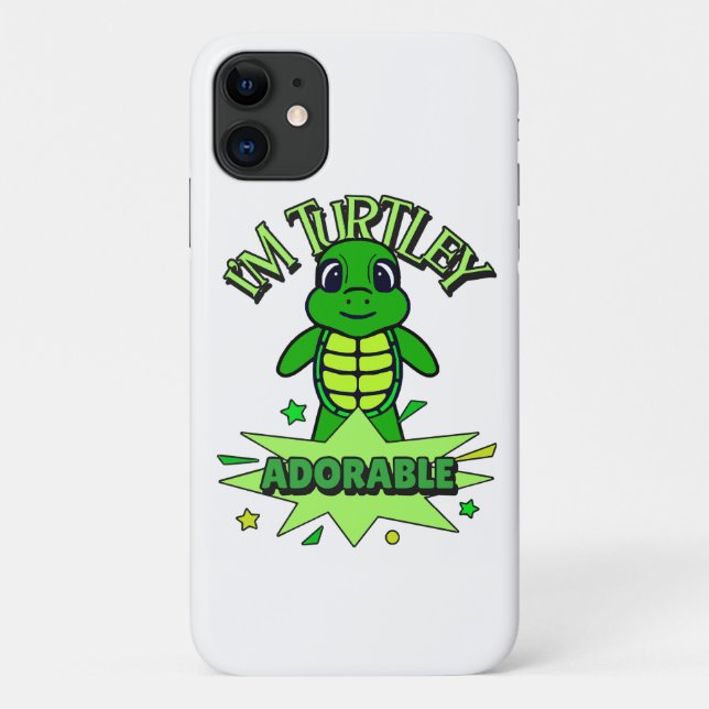 Cute Turtle Funny Quote Turtley Adorable Case-Mate iPhone Case (Back)