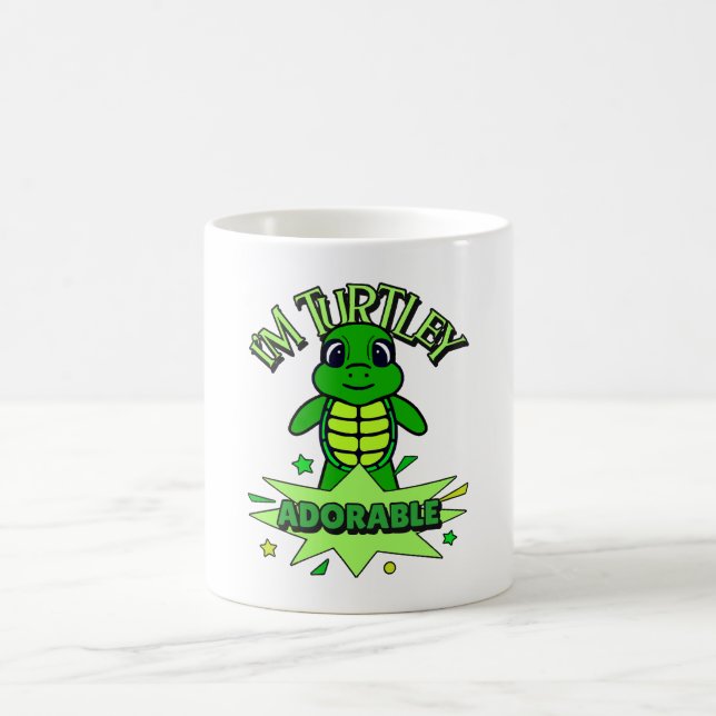 Cute Turtle Funny Quote Turtley Adorable Coffee Mug (Center)