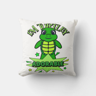 Cute Turtle Funny Quote Turtley Adorable Cushion