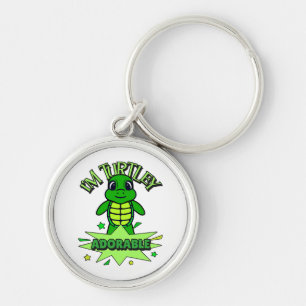 Cute Turtle Funny Quote Turtley Adorable Key Ring