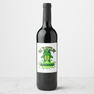 Cute Turtle Funny Quote Turtley Adorable Wine Label