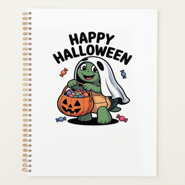 Cute Turtle Ghost Costume � Adorable Halloween Tri Planner (Front)