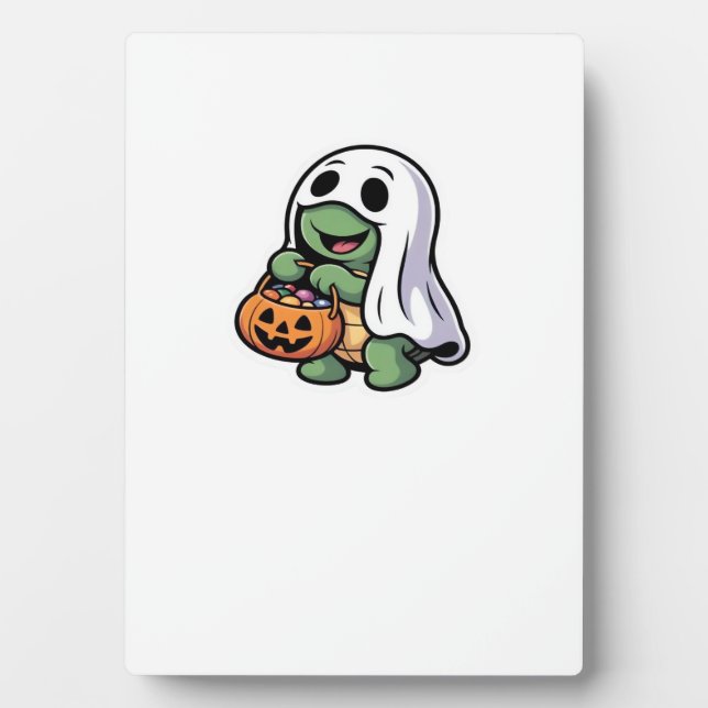 Cute Turtle Ghost Costume � Adorable Halloween Tri Plaque (Front)