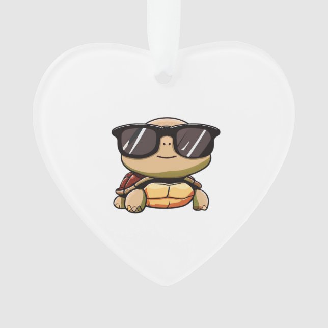 Cute Turtle Halloween 2023 sunglasses Costume Over Ornament (Front)