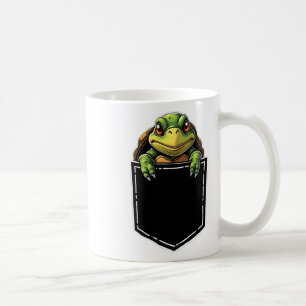Cute Turtle In The Pocket Funny Halloween Outfit C Coffee Mug