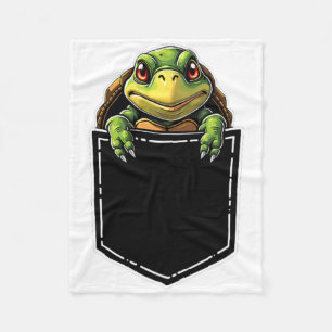 Cute Turtle In The Pocket Funny Halloween Outfit C Fleece Blanket